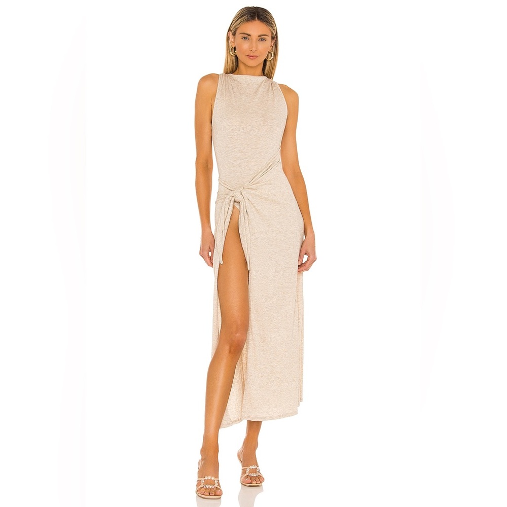 Camila Coelho Cream Sleeveless Maxi Dress